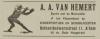 Advertentie van A.A. van Hemert in Het Bloemendaalsch Weekblad 4 nov. 1922.